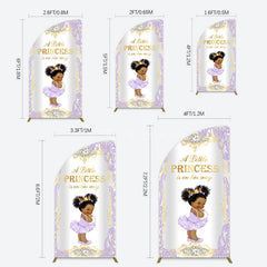 Aperturee - Aperturee Royal Glitter Little Princess Baby Shower Half Moon Arch Backdrop