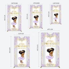 Aperturee - Aperturee Royal Glitter Little Princess Baby Shower Rectangle Backdrop