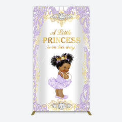 Aperturee - Aperturee Royal Glitter Little Princess Baby Shower Rectangle Backdrop