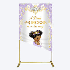 Aperturee - Aperturee Royal Glitter Little Princess Baby Shower Rectangle Backdrop