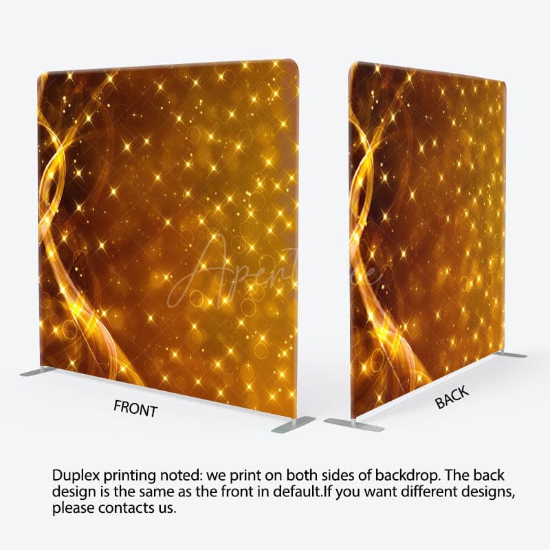 Aperturee - Aperturee Royal Golden Glitter Stars Backdrop For Party Decor