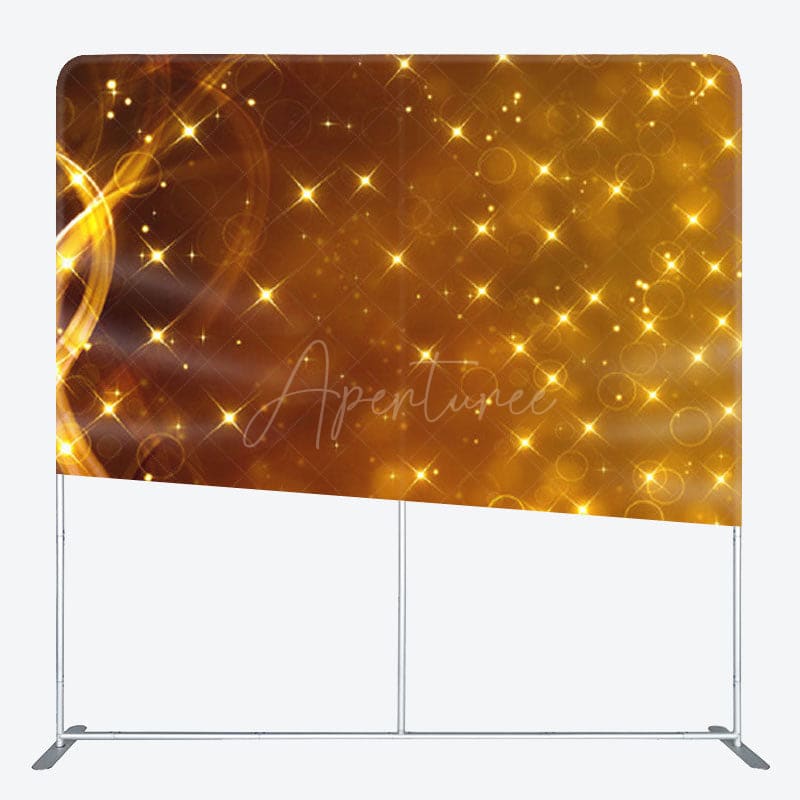 Aperturee - Aperturee Royal Golden Glitter Stars Backdrop For Party Decor