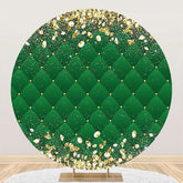 Aperturee - Aperturee Royal Green Gold Diamonds Round Birthday Backdrop