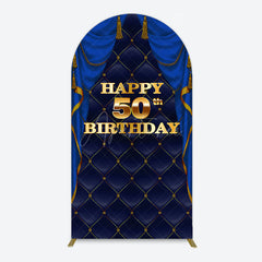 Aperturee - Aperturee Royal Navy Curtain Happy 50th Birthday Arch Backdrop