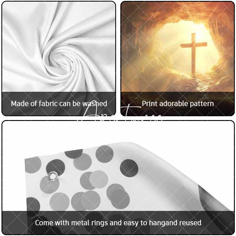 Aperturee - Aperturee Rugged Cave Sunrise Cross Easter Garage Door Banner