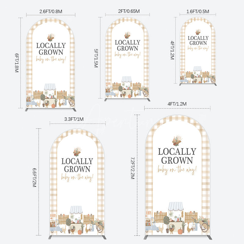 Aperturee - Aperturee Rural Locally Grown Baby On The Way Arch Backdrop