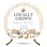 Aperturee - Aperturee Rural Locally Grown Plaid Round Baby Shower Backdrop