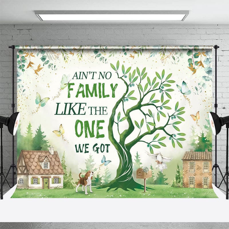 Aperturee - Aperturee Rural Scenery Greeny House Family Reunion Backdrop