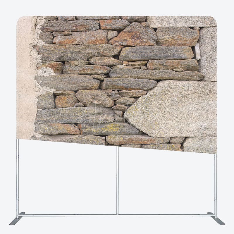 Aperturee - Aperturee Rural Stones Wall Photography Square Tension Backdrop