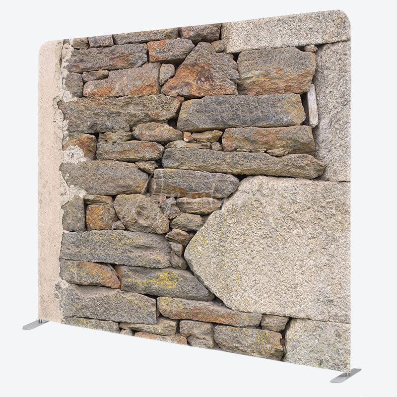 Aperturee - Aperturee Rural Stones Wall Photography Square Tension Backdrop