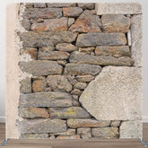 Aperturee - Aperturee Rural Stones Wall Photography Square Tension Backdrop