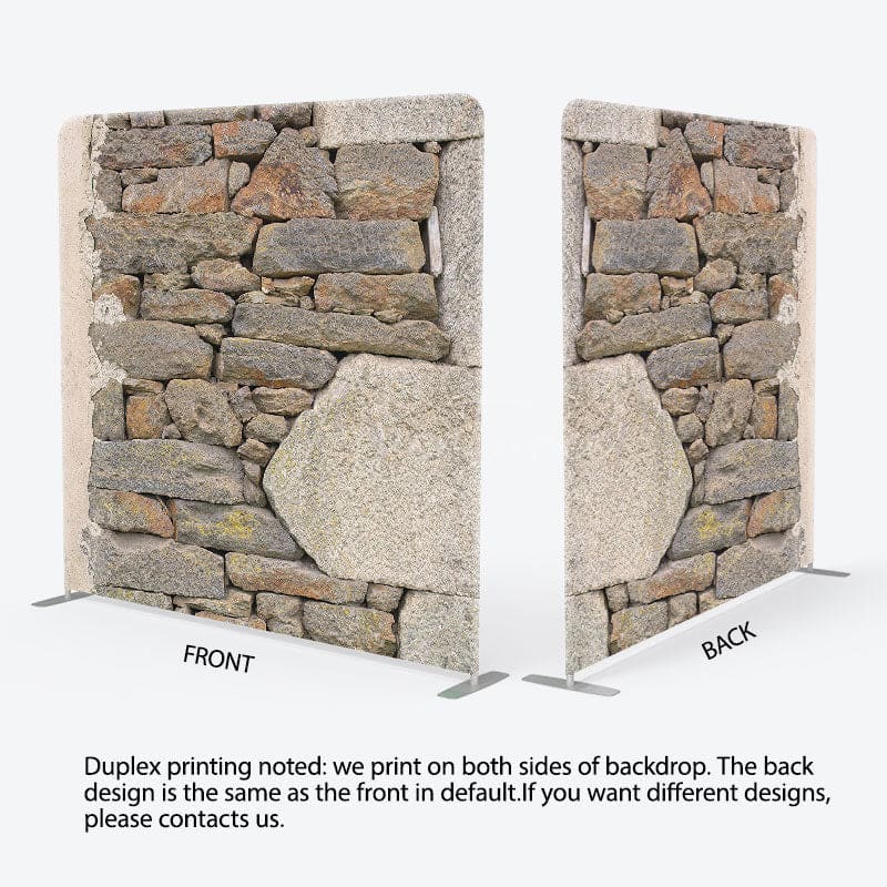 Aperturee - Aperturee Rural Stones Wall Photography Square Tension Backdrop