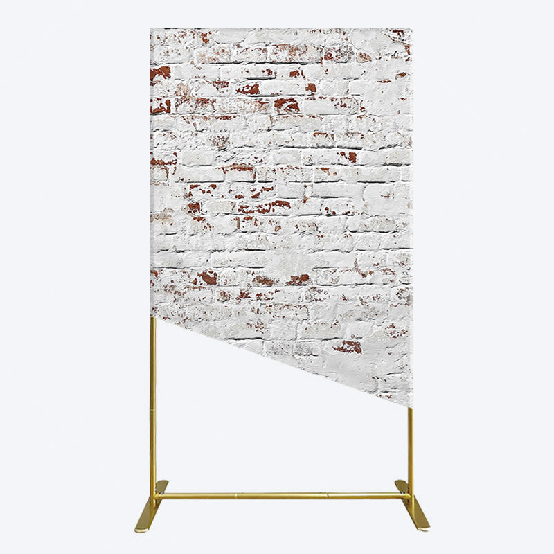Aperturee - Aperturee Rural White Reddish Retro Brick Wall Rectangle Backdrop