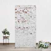 Aperturee - Aperturee Rural White Reddish Retro Brick Wall Rectangle Backdrop