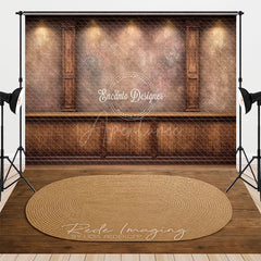 Aperturee - Aperturee Rustic Bar Interior with Textured Wall Combo Set Backdrop for Professional Studio and Portrait Photography
