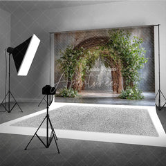 Aperturee - Aperturee Rustic Branch Arch Photography Backdrop Natural Greenery and Twigs Fine Art Maternity Photo Background