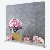 Aperturee - Aperturee Rustic Gray Happy Mother’s Day Square Double-Sided Backdrop Pink Carnations and Distressed Wood Floor