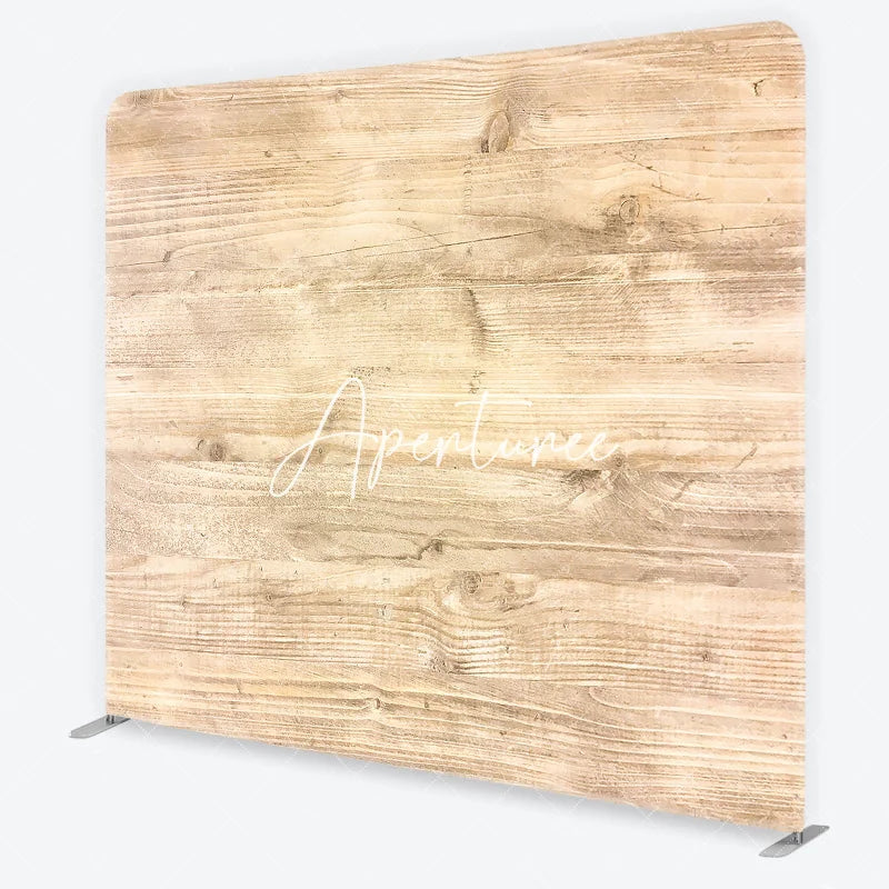 Aperturee - Aperturee Rustic Light Brown Wood Plank Square Double-Sided Backdrop Vintage Wooden Texture for Portrait Photography