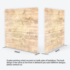 Aperturee - Aperturee Rustic Light Brown Wood Plank Square Double-Sided Backdrop Vintage Wooden Texture for Portrait Photography