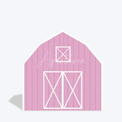 Aperturee - Aperturee Rustic Pink Barn Door Arch Party Decor Backdrop