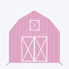 Aperturee - Aperturee Rustic Pink Barn Door Arch Party Decor Backdrop