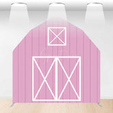 Aperturee Aperturee Rustic Pink Barn Door Arch Party Decor Backdrop