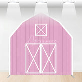 Aperturee - Aperturee Rustic Pink Barn Door Arch Party Decor Backdrop