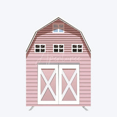 Aperturee - Aperturee Rustic Pink Farm House Barn Door Arch Party Backdrop