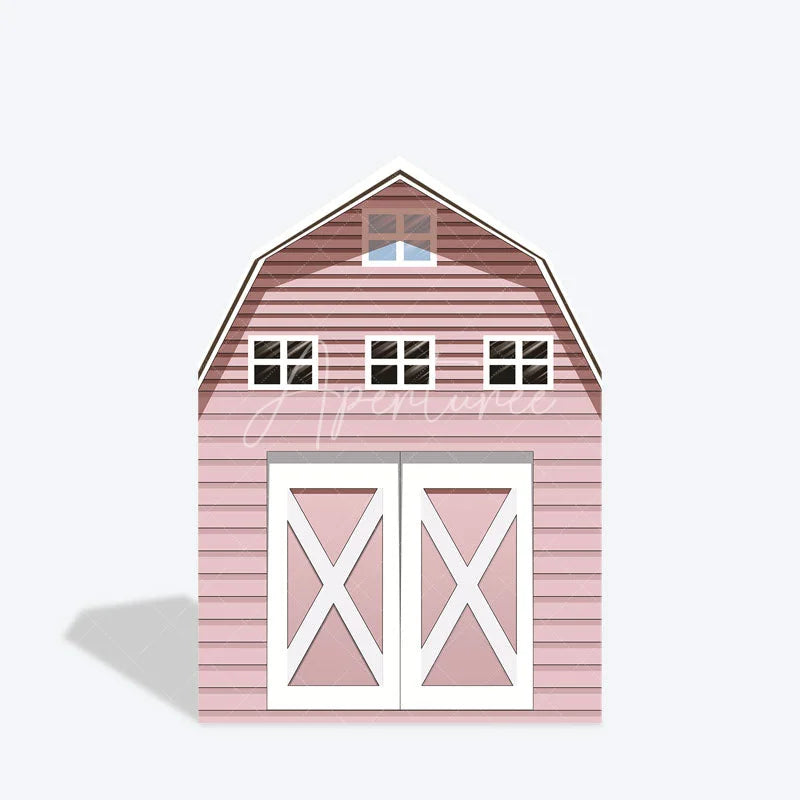 Aperturee - Aperturee Rustic Pink Farm House Barn Door Arch Party Backdrop