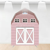 Aperturee - Aperturee Rustic Pink Farm House Barn Door Arch Party Backdrop