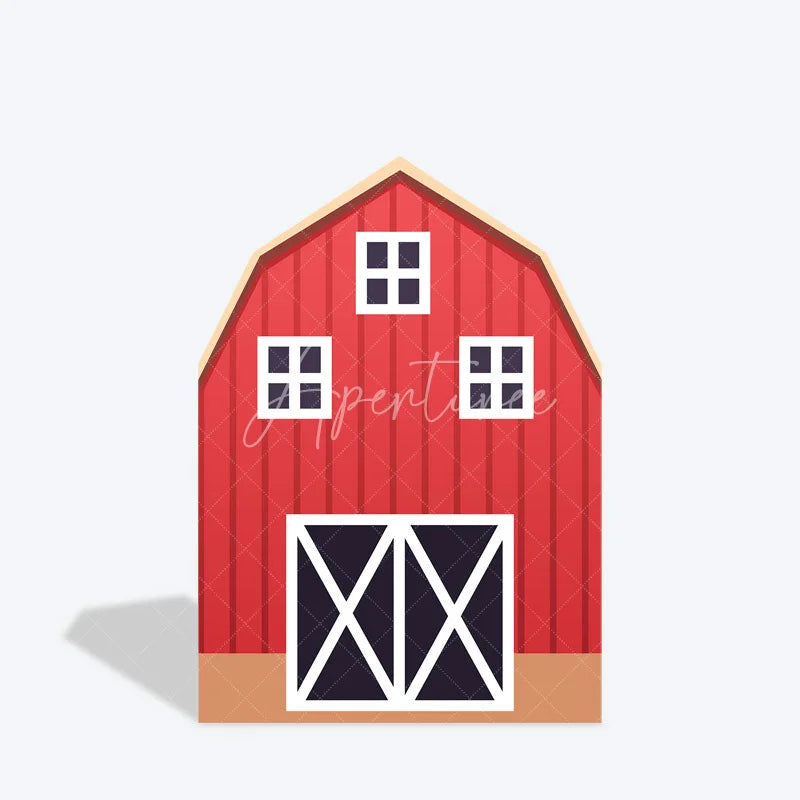 Aperturee - Aperturee Rustic Red Brown Barn Door Arch Party Decor Backdrop