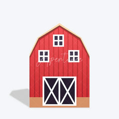 Aperturee - Aperturee Rustic Red Brown Barn Door Arch Party Decor Backdrop