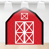 Aperturee - Aperturee Rustic Red White Farm House Barn Door Arch Backdrop