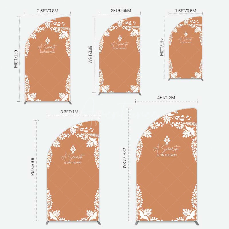 Aperturee Aperturee Rustic Senorita Mexican Baby Shower Half Moon Arch Backdrop