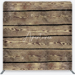 Aperturee - Aperturee Rustic Weathered Wood Planks Texture Square Double-Sided Backdrop Natural Brown Photography Background