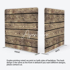 Aperturee - Aperturee Rustic Weathered Wood Planks Texture Square Double-Sided Backdrop Natural Brown Photography Background