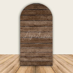 Aperturee - Aperturee Rustic Wood Arch Backdrop Farmhouse Wooden Wall Photo Prop Country Wedding Bridal Shower Decor