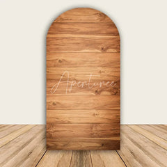 Aperturee - Aperturee Rustic Wood Arch Backdrop Farmhouse Wooden Wall Photo Prop Country Wedding Bridal Shower Decor