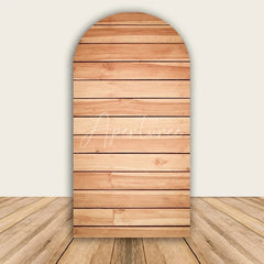 Aperturee - Aperturee Rustic Wood Arch Backdrop Farmhouse Wooden Wall Photo Prop Country Wedding Bridal Shower Decor