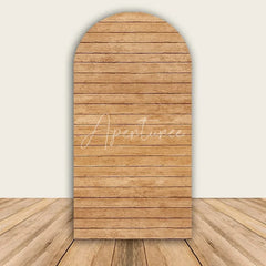 Aperturee - Aperturee Rustic Wood Arch Backdrop Farmhouse Wooden Wall Photo Prop Country Wedding Bridal Shower Decor