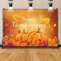 Aperturee - Aperturee Rustic Wood Harvest Scene Thanksgiving Day Backdrop Pumpkins and Maple Leaves Cozy Autumn Decoration