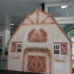 Aperturee - Aperturee Rustic Wooden Farm House Barn Door Arch Backdrop
