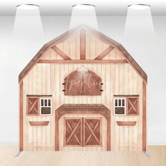 Aperturee - Aperturee Rustic Wooden Farm House Barn Door Arch Backdrop