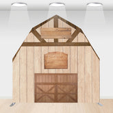Aperturee - Aperturee Rustic Wooden Farm House Barn Door Arch Party Backdrop
