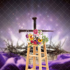 Aperturee - Aperturee Sacred Cross Thorn Crown Centerpiece purple Backdrop