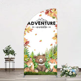 Aperturee - Aperturee Safari Adventure Awaits Baby Shower Half Moon Arch Backdrop