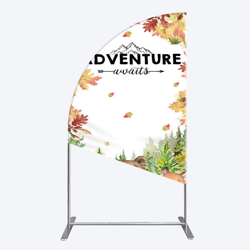 Aperturee - Aperturee Safari Adventure Awaits Baby Shower Half Moon Arch Backdrop