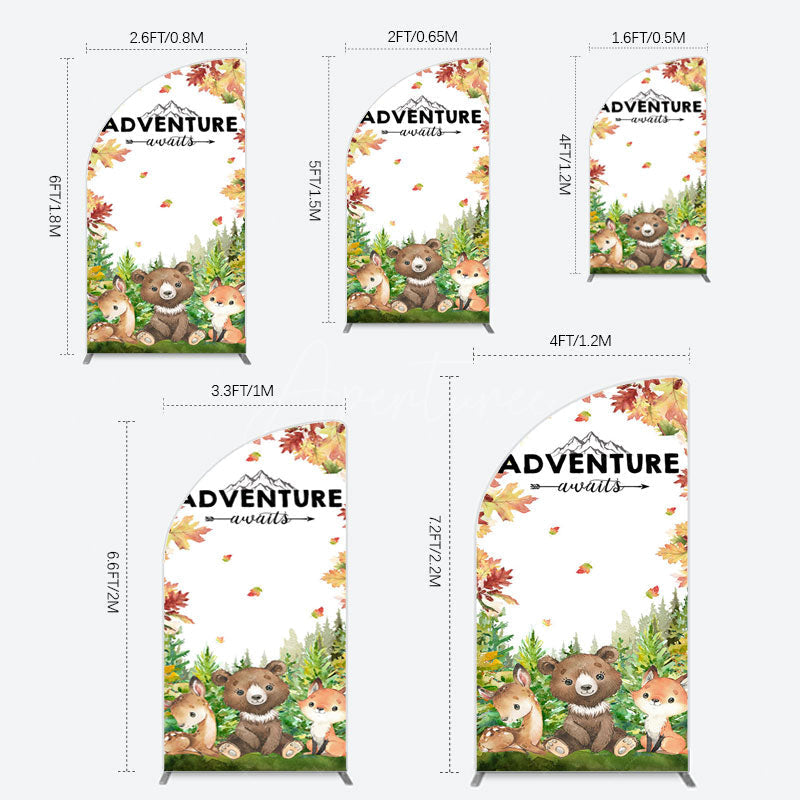 Aperturee - Aperturee Safari Adventure Awaits Baby Shower Half Moon Arch Backdrop