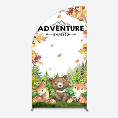Aperturee - Aperturee Safari Adventure Awaits Baby Shower Half Moon Arch Backdrop