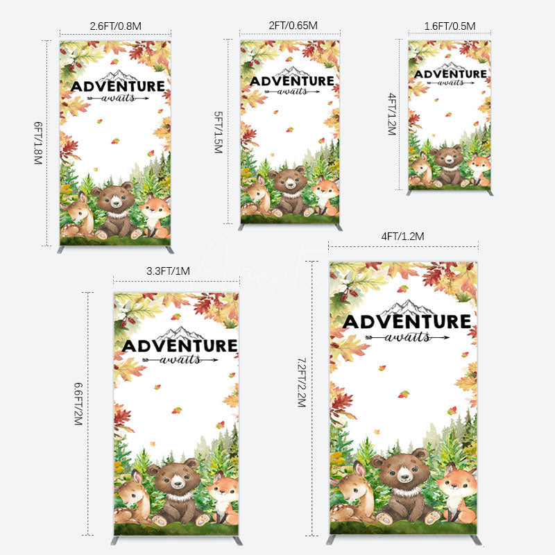 Aperturee - Aperturee Safari Adventure Awaits Baby Shower Rectangle Backdrop